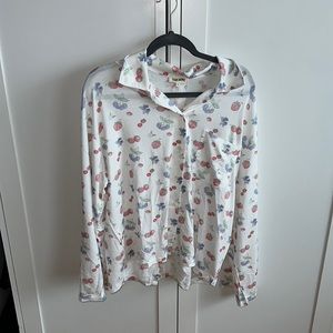 Djerf Avenue Go Slow Pajama top in Summer Berries, size small